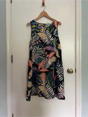 C&C California Multicolor Tropical Print Sleeveless Dress
